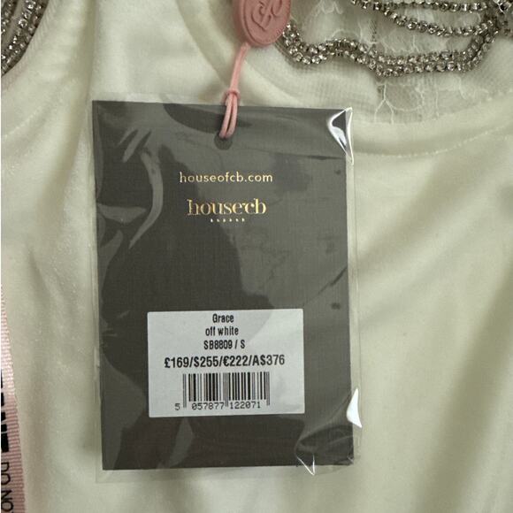 House of CB - Grace Mini Dress in Off White & Silver - Picture 3 of 7